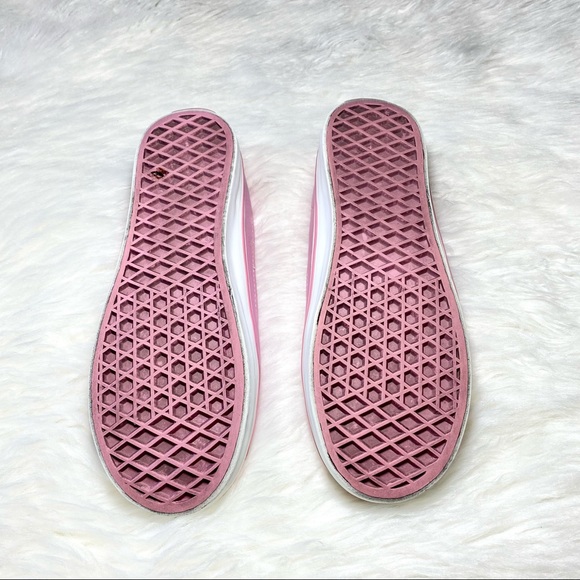 Rare Vans Women’s Slip On Pink Leather Shoes Size 6.5 - Picture 5 of 6